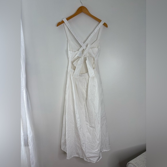 Lulu's White Midi Dress with Semi-Open Back and Bow - Size Large - Picture 3 of 9